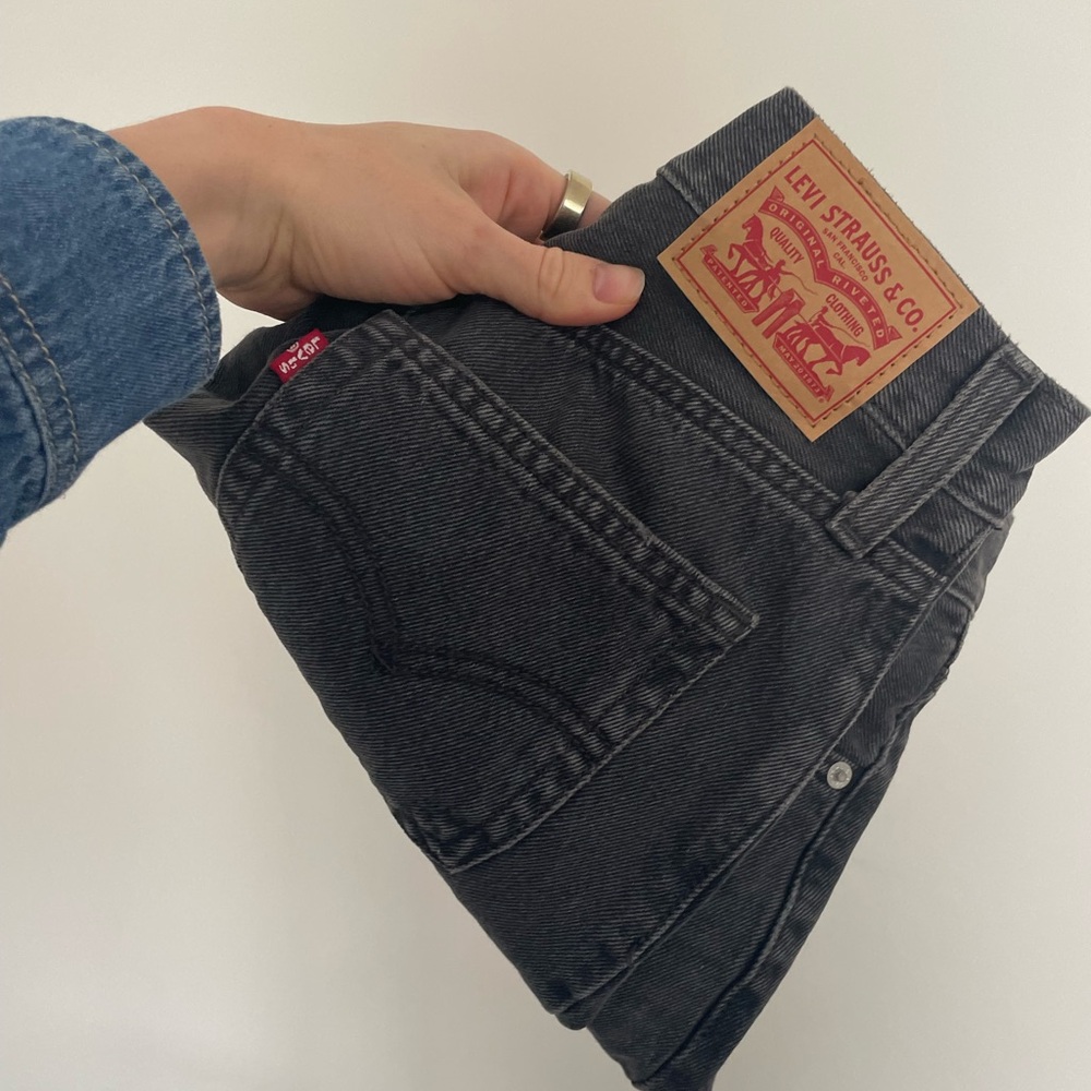 Levi's Black Washed Denim Jeans with Leather Patch
